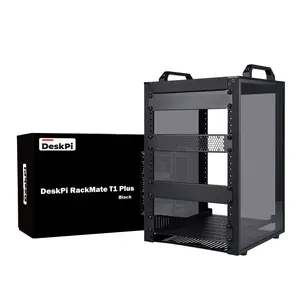 52Pi 8U Server Rack Cabinet, DeskPi RackMate T1 Plus,10 inch Network Rack for Servers, Network, A/V Equipment, 10.23inch/260mm Depth (Black)
