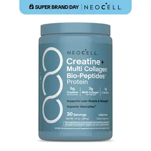 NeoCell Creatine Monohydrate Powder - With Multi Collagen Peptides - 30 Servings - Unflavored - for Women and Men