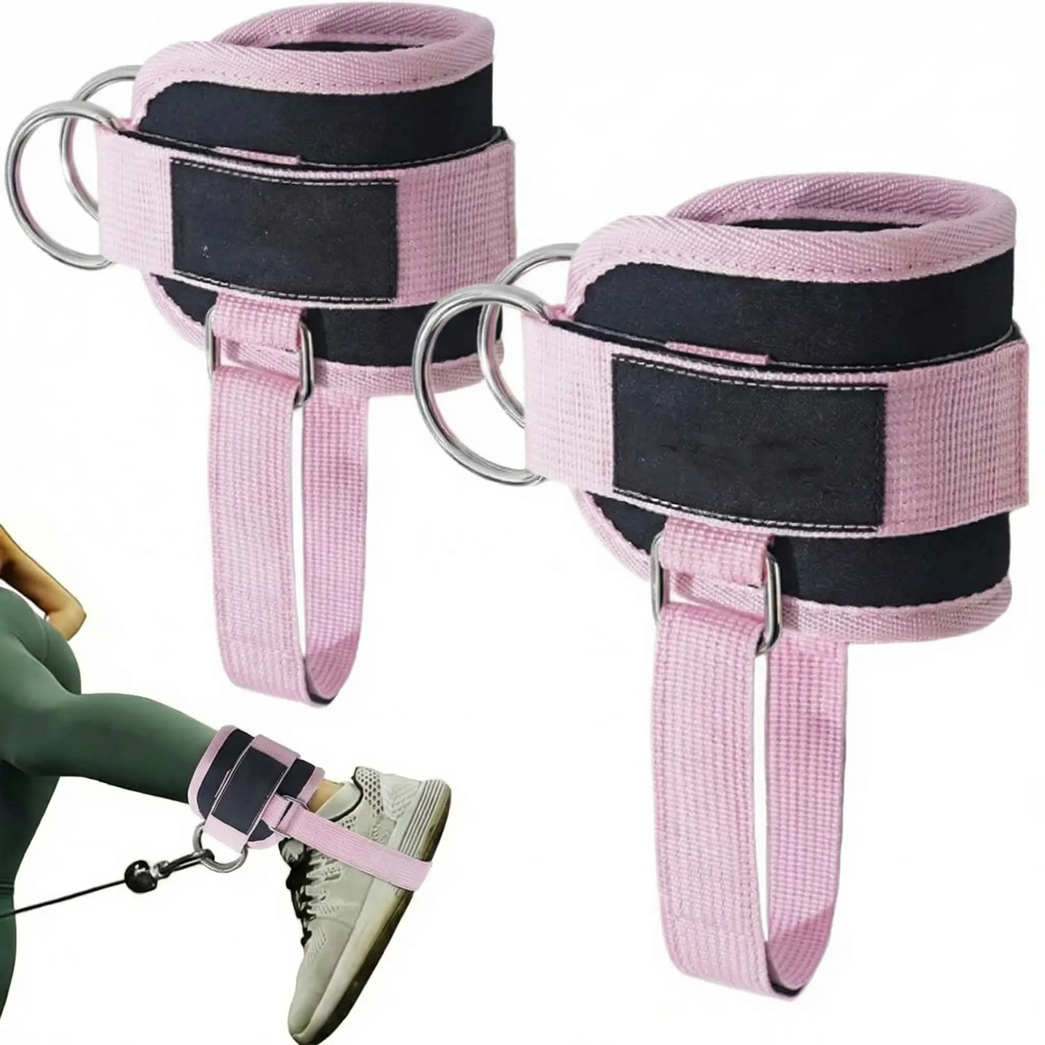 Ankle Straps for Cable Machines Kickbacks - Adjustable Comfort Ankle Cable Attachments for Gym Ankle Cuff Cable Machine Glute Kickback Straps - Leg Extensions, Curls & Ankle Cuffs Women