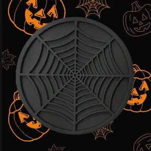 2pc Car Cup Holder Halloween web anti-slip pad decoration spider web Coasters gift