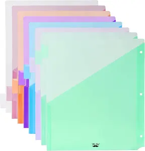 Mr. Pen- Binder Dividers with Pockets and Tabs, 1 Set, 8 Tabs/Set, Colorful, 3 Ring Binder Dividers with Tabs and Pockets on Both Sides