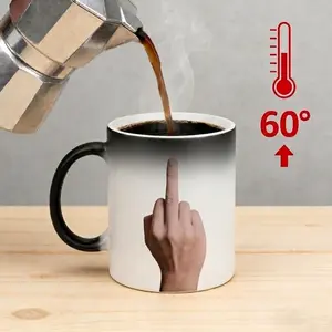 11 Oz Middle Finger Magic Color Changing Mug, FTS Heat Sensitive Coffee Mug, Perfect Father’s Day Gift, Birthday Ceramic Coffee Mug Funny Gifts for Women Men Boss Coworkers colleague Friend Retirement Gifts Stylish