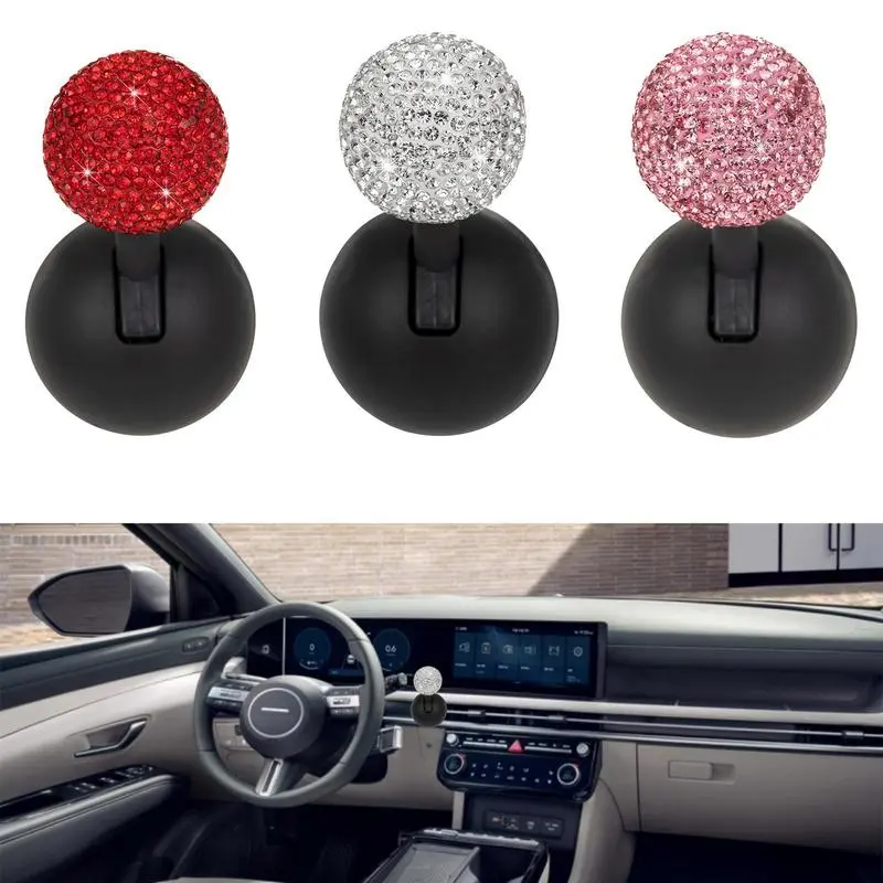 Car Push To Start Button Rocker Decorative One-Button Start Rhinestone Ball-bar Rocker Joystick Car interior styling Accessories