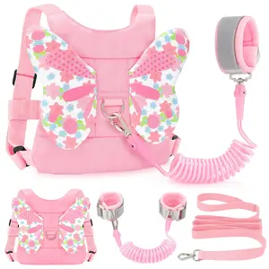 Mothers Day Gift Toddlers Leash + Anti Lost Wrist Link Child Kids Safety Harness Kids Walking Wristband Assistant Strap Belt for Girl Pink Christmas Gift
