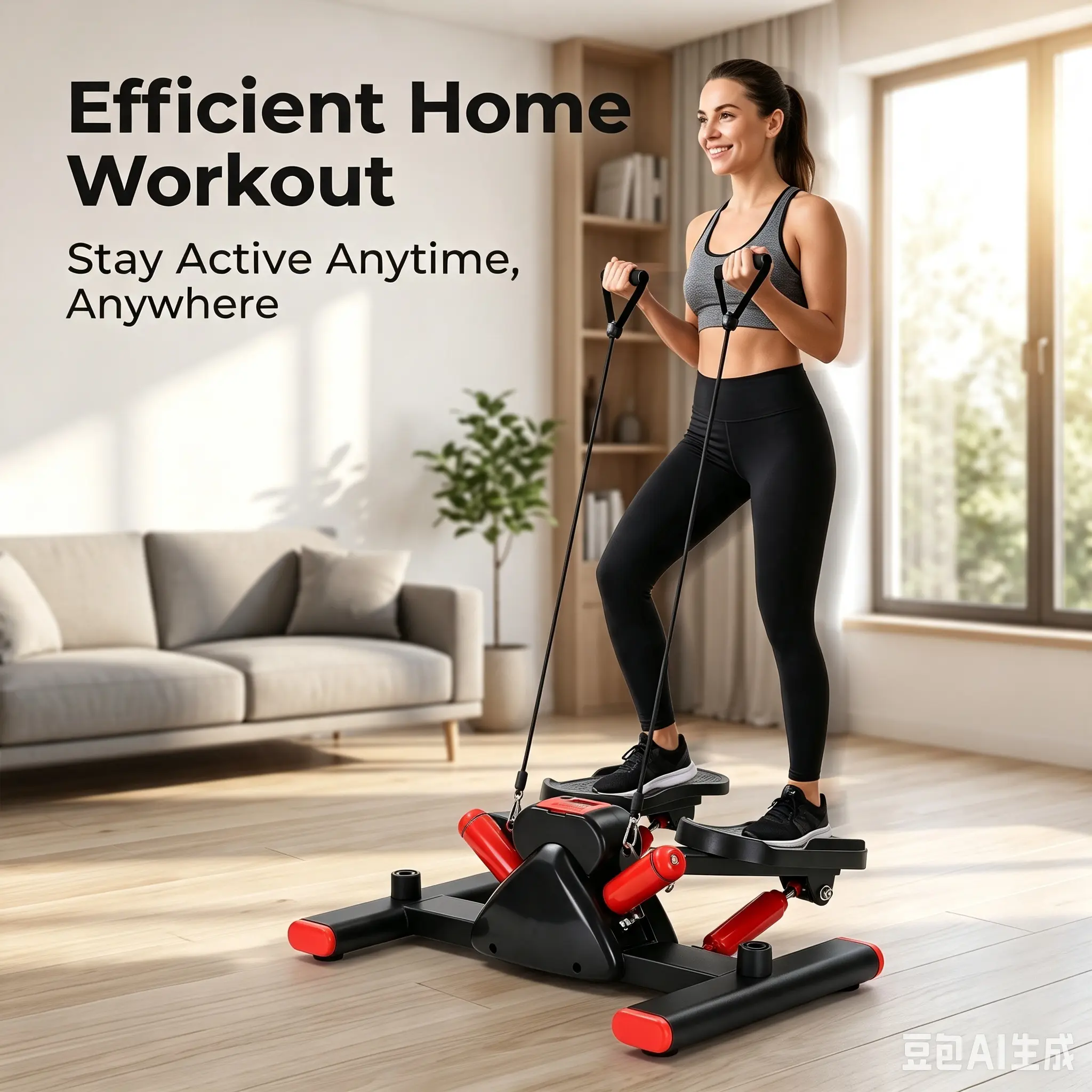 Mini Silent Twist Stepper for Home Use, Multi Functional Hydraulic Exercise Stepping Machine, Ready To Install Compact Fitness Equipment for Indoor Workout