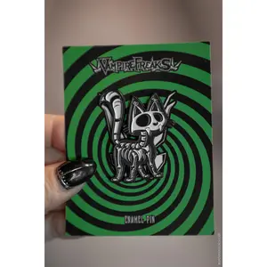 Skelekitty Enamel Pin
