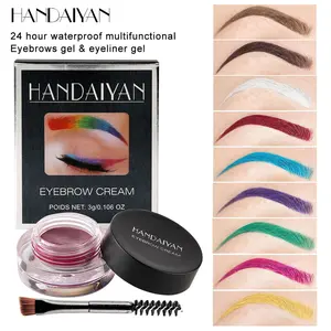Handaiyan Eyebrow Dye Paste Anti-Fade Water Proof Long-Lasting Light Cosplay Colorful Eyebrow Gel, 12 Colors, Perfect for Makeup Artists & Beginners, Eyebrow Cream