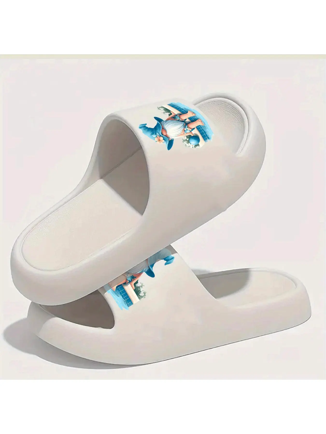 1pc EVA Gnome Poolside Stylish Open-Toe Slippers Are Ideal for Indoor And Outdoor Use, Perfect for Every Season, Comfortable, And Essential for Your Home., Women Shoes