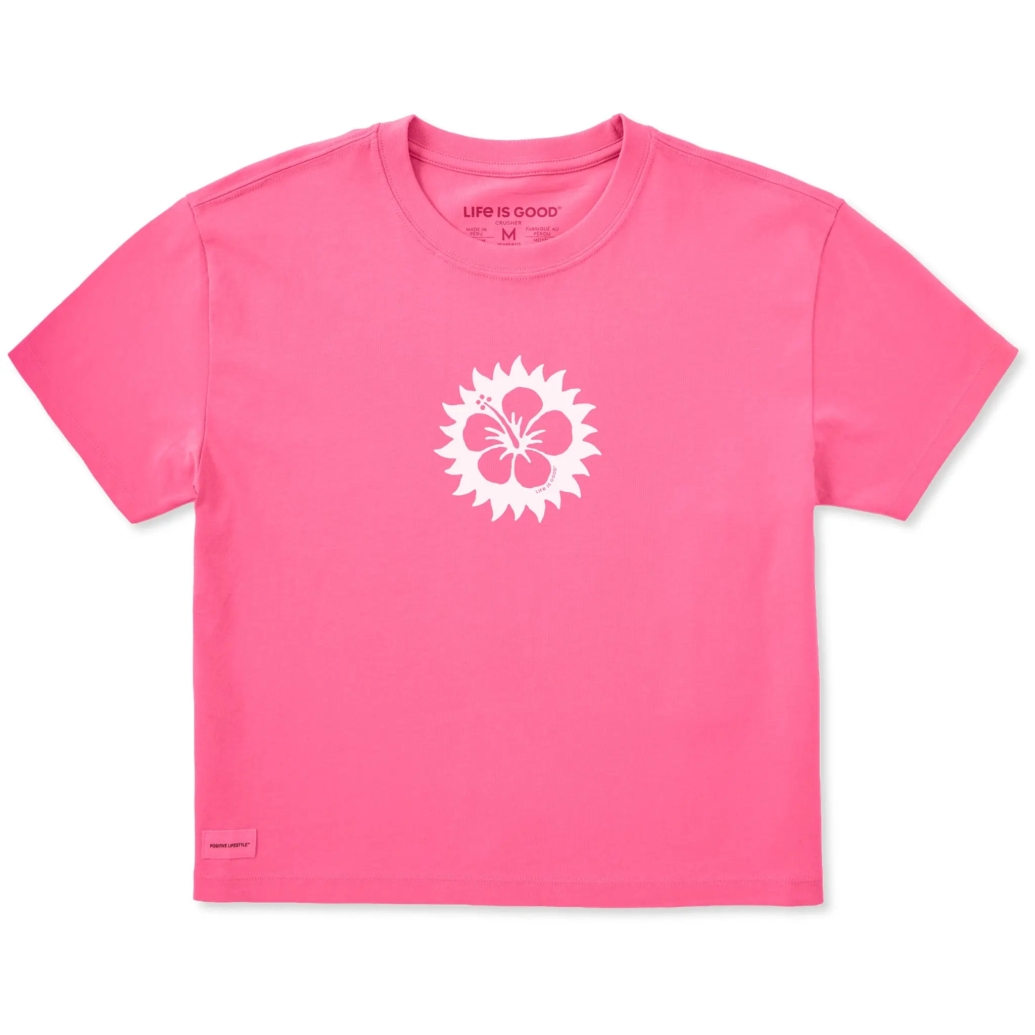 Women's Hibiscus Sun Short Sleeve Crusher Boxy Tee