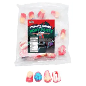 Fusion Select 8 Oz Individually Wrapped Gummy Body Parts Candy - Halloween Gummies & Trick or Treat Candy for Party & Goodie Bags - Spooky Assortment of Brain, Teeth, Fingers & Nose Candies