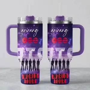 Arirang 2026 Purple Galaxy Fan Merch Cup, ARMY BangTan Tumbler 40oz