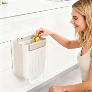 Foldable Kitchen Trash Can, Hanging Trash Bin,Space-saving Hanging Garbage Can for Kitchen Cabinets, Kitchen Accessories,household items,trash cans for kitchen,Kitchen Accessories Trashcan