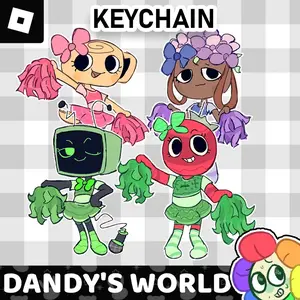 Dandy's World - Cheerleader V1 Keychains, Dandys World Keychain, Cute Accessory, Fun Charm For Backpack Or Purse | High Quality and Customer Favorite Items
