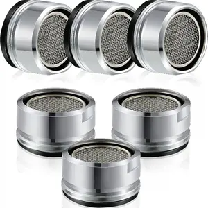 6 Count Bathroom Faucet Aerator Replacement Parts With Brass Shell 15/16-inch 24 Mm Male Threads Kitchen Sink Aerators Filter Universal Size Sprayer