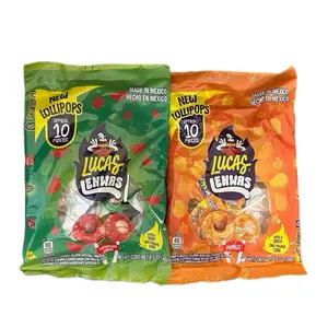 Lucas Lenwas Mango or Watermelon spicy  lollipop 10 Pieces sour candy snack christmas Flavor Bonbon Sweet Assorted