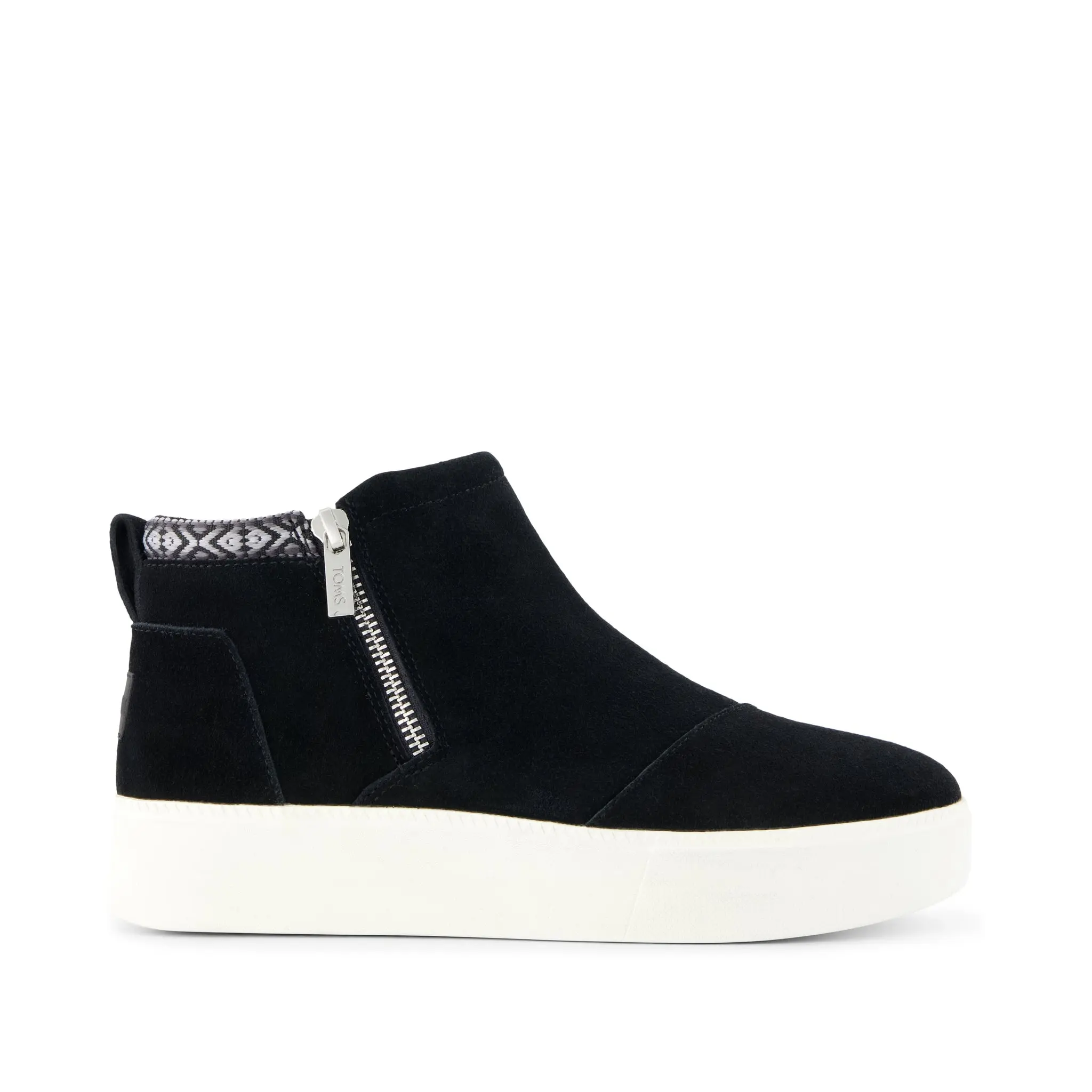 Womens Percy Mid Platform Sneaker Water Resistant Black Suede