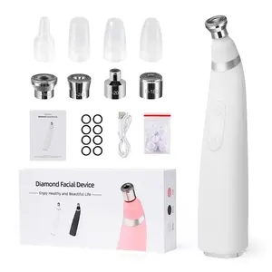 Portable Diamond Microdermabrasion Machine, 3 Modes Facial Device, Includes 4 Diamonds & 4 Plastic Tips, Blackhead Removal, Deep Pore Cleaning, Facial Pore Cleaner, Facial Beauty Machine, Facial Cleansing Instrument