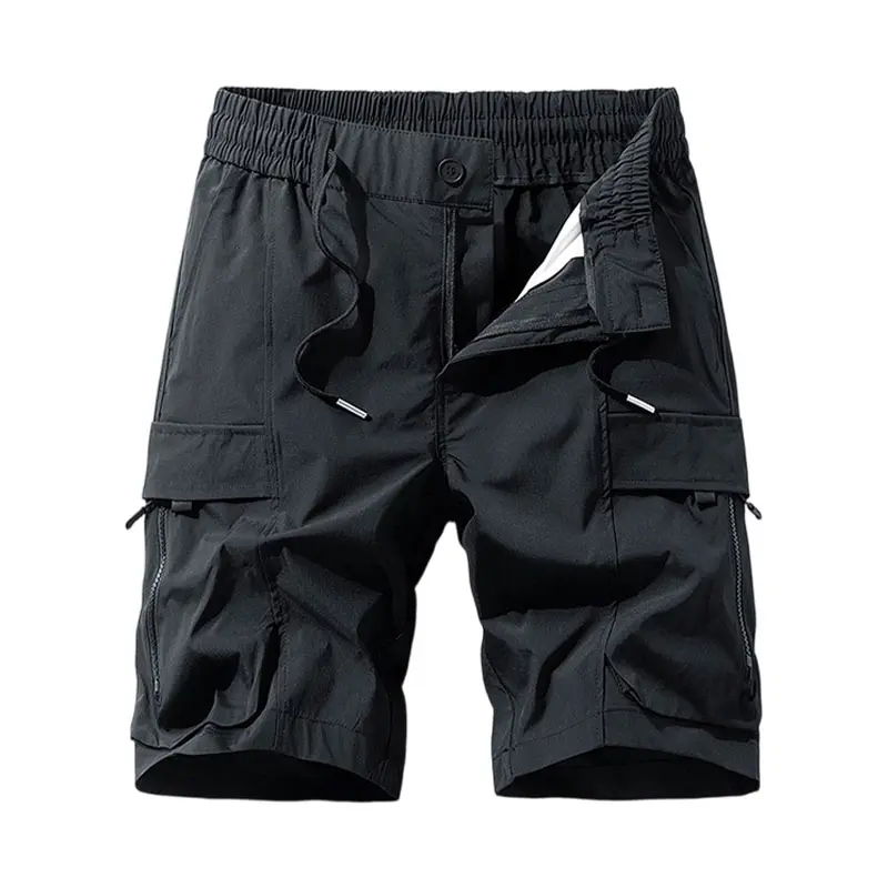 Clean Gent men&rsquo;s casual cargo shorts with zippered pockets and a buttoned placket&mdash;ideal for outdoor hiking, summer leisure, work, golf, and outdoor fun.