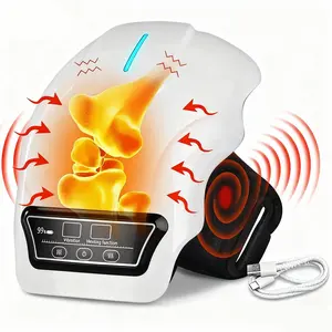 Cordless Knee Massager – Large LED Screen, Rechargeable Heated/Vibration, Knee Pain Relief, Ideal Gift for Mom, Dad, Grandpa & Grandma Adjustable White