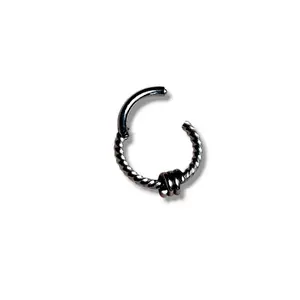 Rope Septum Clicker 16 Gauge Stainless Steel 8.5 Diameter with Nose Ring for Secure Fit