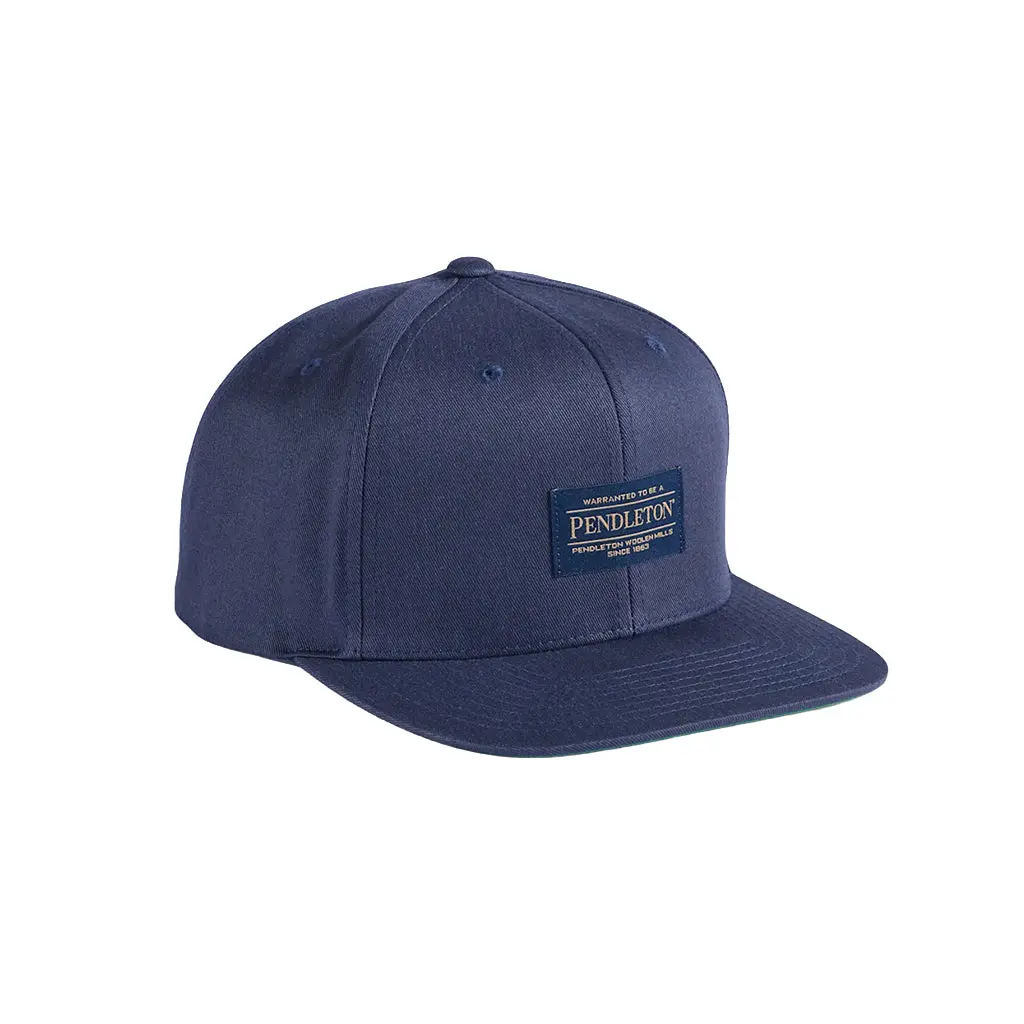 Pendleton Logo Snapback Brand Cap - Navy Flat-Brim 6-Panel Casual Hat, Authentic Pendleton Label Fashion Accessory