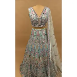 Net Fabric Heavy Multicolor Lehenga With Matching Dupatta