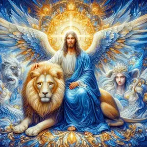Lion & Jesus Pattern DIY Diamond Arts Colorful Painting Kit Without Frame, DIY 5D Diamond Arts Colorful Painting Kit, Wall Art Decor for Home