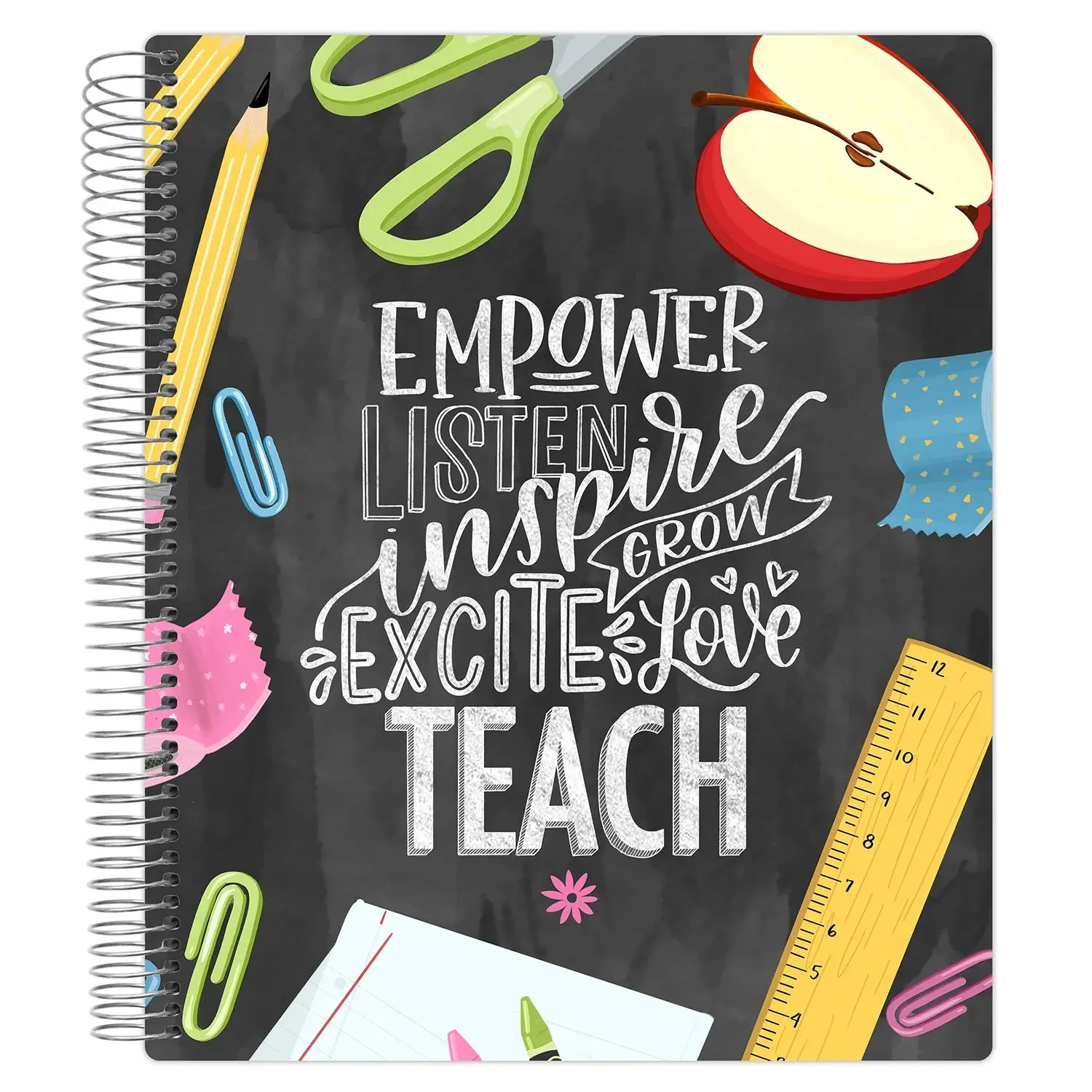 Undated Teacher Planner & Calendar, Chalkboard Undated Teacher Planner & Calendar, Chalkboard