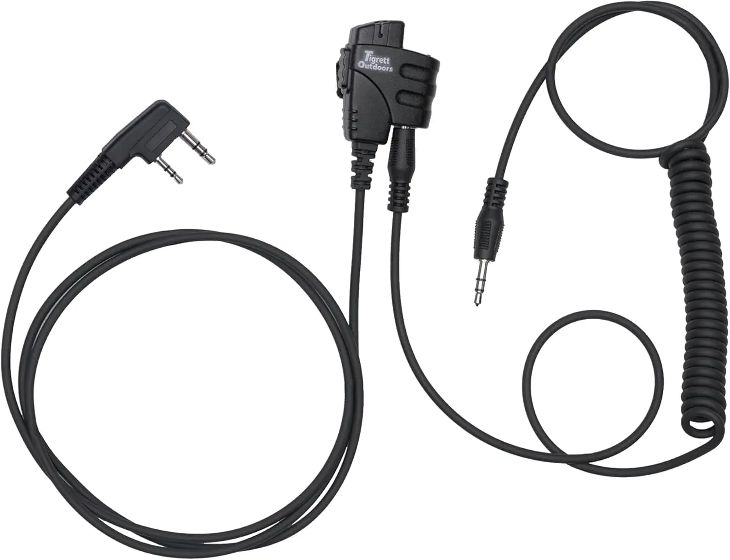 Tigrett Push-to-Talk Cable with 3.5mm Audio Adapter for Kenwood K1 & Baofeng Radios - Durable & Safe Walkie Talkie Accessory for Electronic Earmuffs