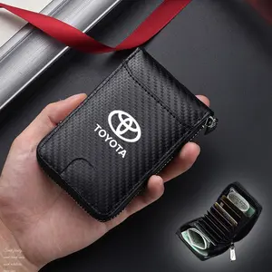 Leather Vintage Men's Wallet Bank Card Coin Purse For Toyota GR Corolla Camry Auris Chr Rav4 Yaris Prius Avensis Prado Verso TRD