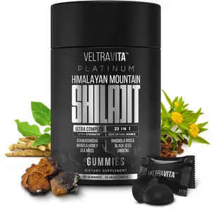 VELTRAVITA 23-in-1, Himalayan Shilajit Gummies, Ashwagandha, Irish Sea Moss Gel, Black Seed Oil, Manuka Honey Medical Grade, Tongkat Ali, Rhodiola Rosea, No Sugar, Lab Test