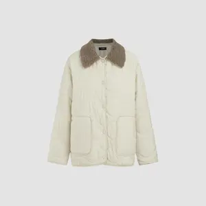 Cider [size 4-8] Teddy Collar Pocket Button Quilted Puffer Jacket