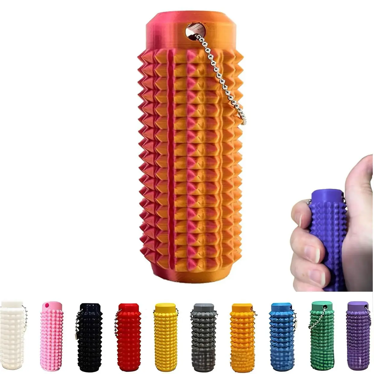 Clearance Personalized Spiky Grippie Stim Keychain - Skin-Safe Portable Mini Roller Massager, Anxiety & Stress Relief, Student Gift, Relaxation Stick Solution