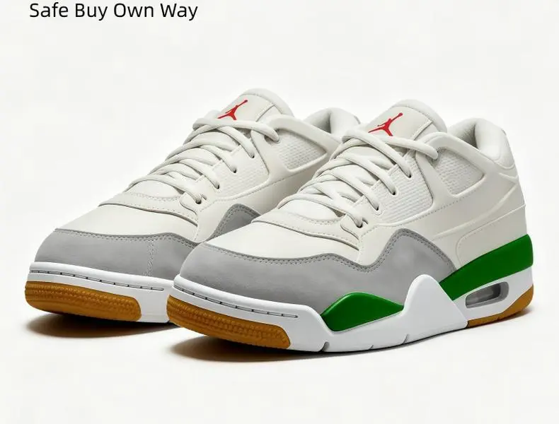 Fresh Green Accent Fress Thia Clou Athletic Casual Sneakers, Soft Shock-absorbing Padding Mid Top Leather Shoes, Skidproof Durable Bottom for Everyday Life, Trend Matching, Outdoor Leisure and Student Daily Use