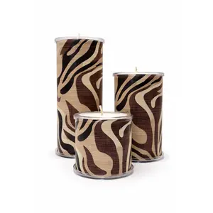 Animal Seagrass Candle Wrap for Wrap A Candle Base | Decorative Printed Paper Wrap | Nature-Inspired Pattern | Reusable Candle Decor