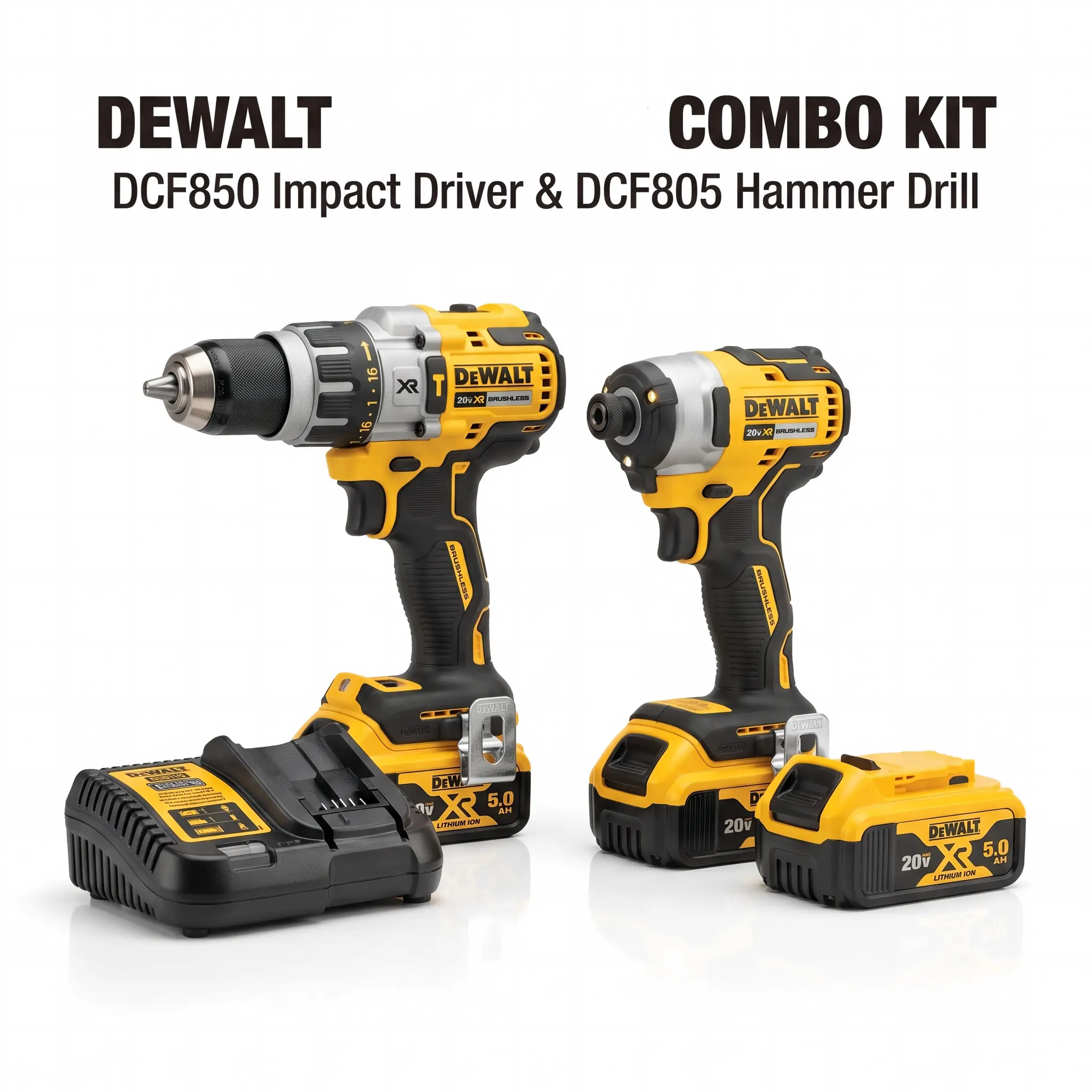 DeWalt DCF805  Drill DCF850 Driver is ideal for tight spaces light weight waterproof connector cordless electric wrench square drive 4-mode control nut-busting torque battery kit maximum  impact wrench kit Modular g lastin long lifespan