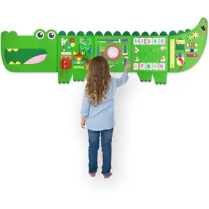 BP-ITC0112   Crocodile Montessori Busy Board,Sensory Board,Sensory Wall,Educational,Activity Cube,Daycare Furniture,Playroom Furniture,Interactive,Learning,Travel for Plane Car,Gifts for 3-6