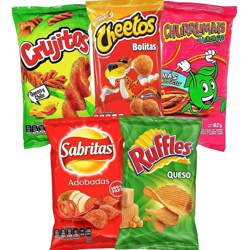 Sabritas Mexican Chips Variety Pack 60g Box w/5 bags Mexican Snacks