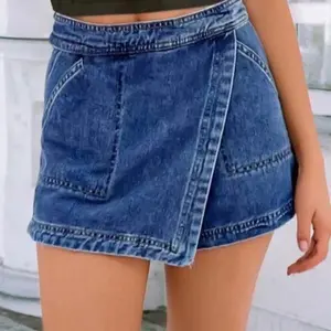Wrapped Mini Denim Skort - Stylish Comfortable Fit for Everyday Wear