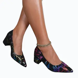 Dress Shoes for Women Comfortable Closed Pointed Toe High Heels Pumps Arch Support Slip On Block Heel Office Party Casual Outings Black Classy Stylish Footwear