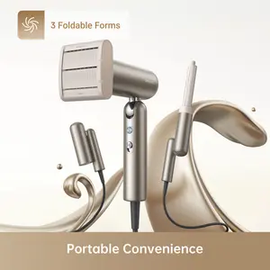 DREAME Pocket Styling High Speed Hair Dryer Folding Travel Quick Dry Home Curly Hair Negative Ion Hair Dryer Blowdryer Hairdryer Fast Drying