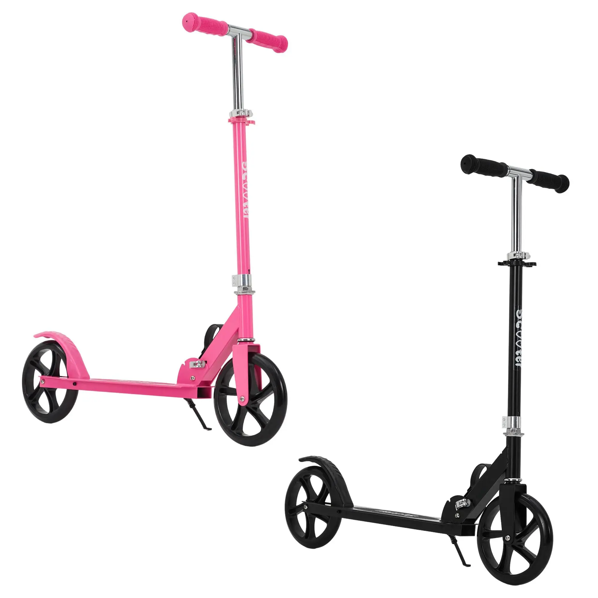 Foldable 2-Wheel Sport Scooter - Lightweight Foldable Scooter with 8 in Large Wheels, Height-Adjustable Handlebar, Rear Brake, 242 lbs Load Capacity for Outdoor Fitness (Ages 6+), Sport Scooters