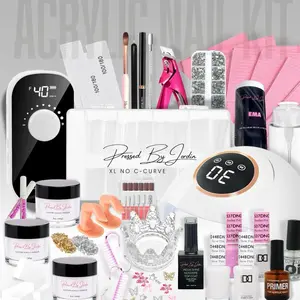 PressedByJordin Beginner Nail Kit - Acrylic Nail Kit with Drill & UV/LED Lamp - Complete Starter Kit for Beginner Nail Techs - Beginner Friendly Acrylic Essentials