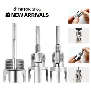 2026 New Pipe Tapping and Threading Tool, Premium Carbon Steel Dual-Function Internal & External Pipe Threader for 1/2", 3/4", 1" Sizes PVC Pipes Suit for All Electric Drills (1/2"+3/4"+1") Multi-Function Electrician Tool Set,summervibes