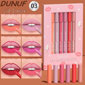 Long Lasting Lip Liner Set, 6 Counts/set Natural Lip Liner Pencil, Easy Coloring Lipstick Pen, Suitable for All Occasions Lip Makeup