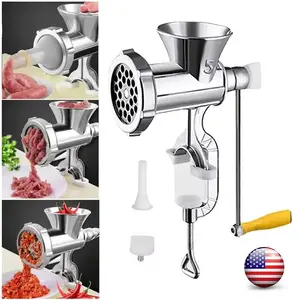 Small enema machine Manual Meat Grinder with Sausage Stuffer | Hand Crank Aluminum Alloy for Home Kitchen Cheesegrater Coconutgrater