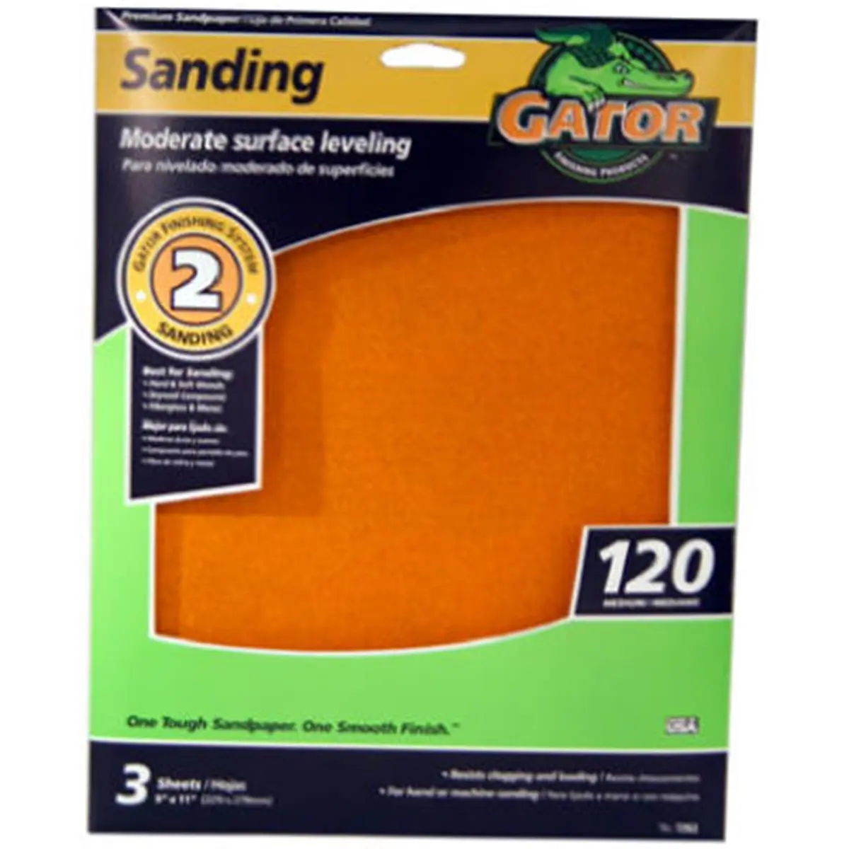 212 MAIN 9x11 in. 120 Grit Sandpaper Sheets - 3 Pack, Surface Prep for Wood/Metal, Smooth Finish