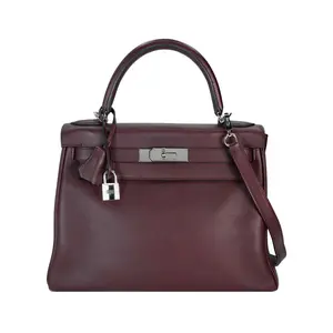 Pre-owned HERMÈS Swift Tote Bags Kelly 28 Prune
