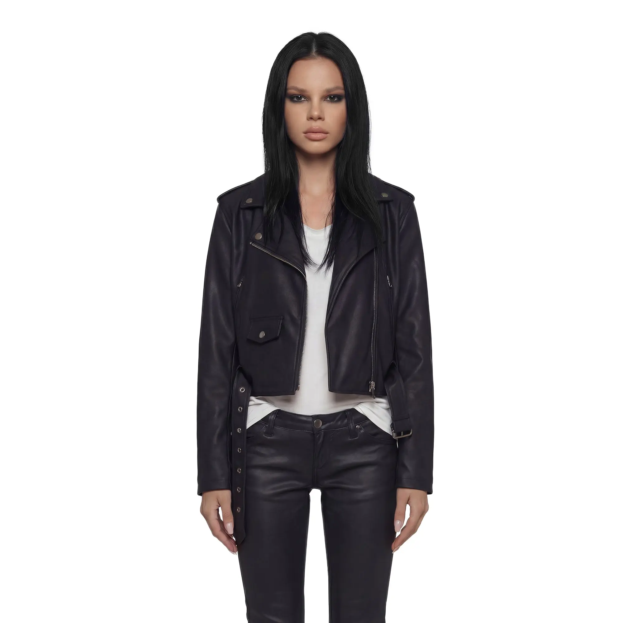 Siren Waxed Leather Moto Jacket Siren Waxed Leather Moto Jacket