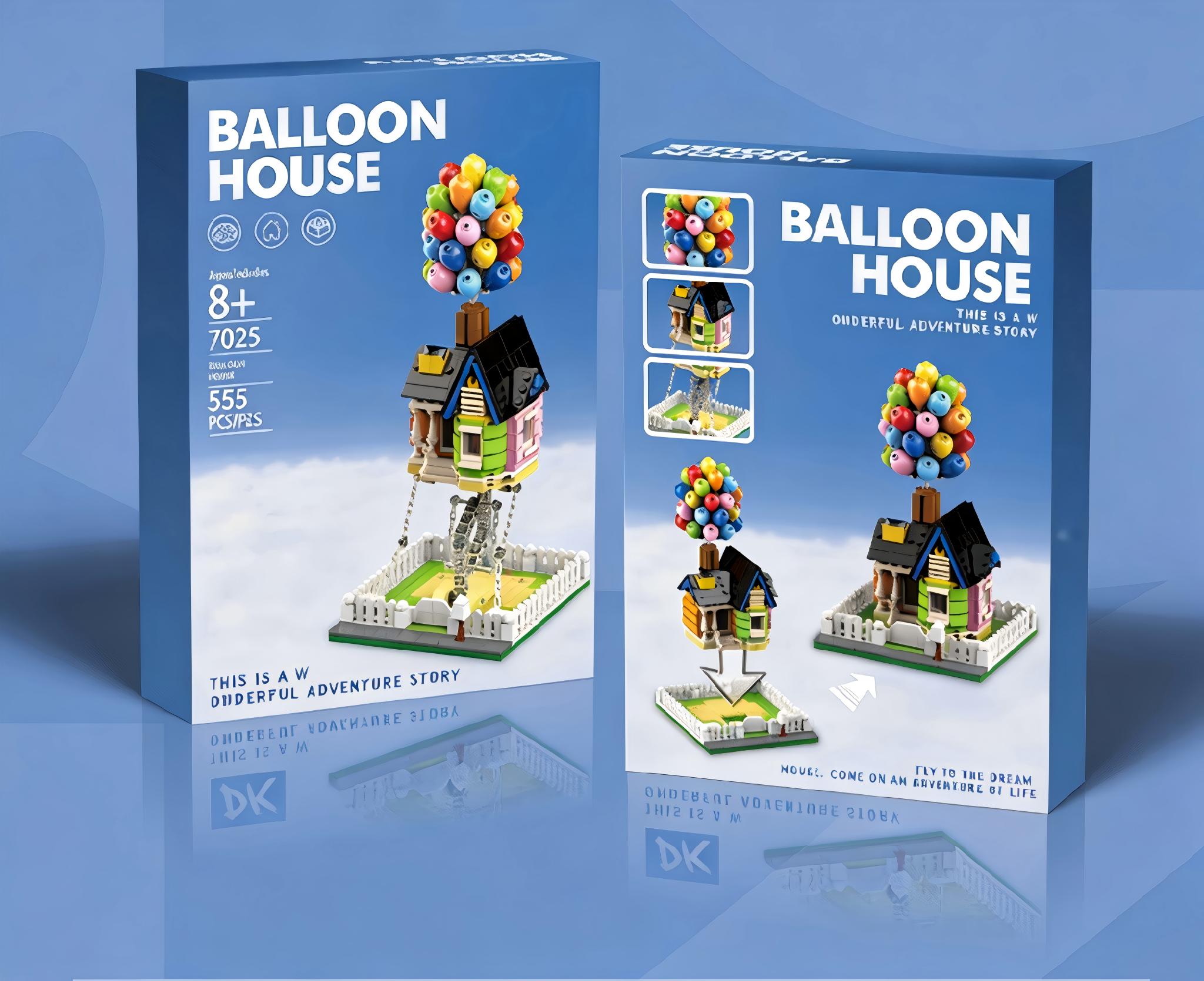 Floating Balloon House Building Blocks Set 2-in-1 , Movie Inspired Collectible Creative Toy, Perfect Christmas Birthday Gift for Kids & Adult Movie Fans,with Removable Transparent Stand